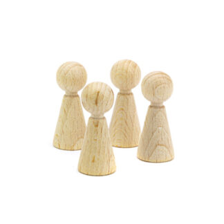 houten figuur kegeltjes 4pcs / 33x15mm