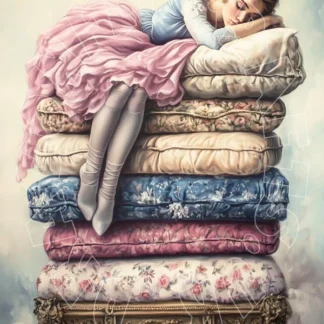 Dragonflycrafts decoupage paper Princess and the Pea 1