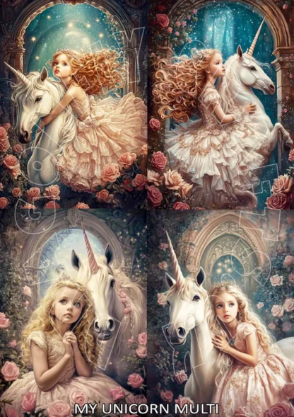 Dragonflycrafts decoupage paper My Unicorn multi
