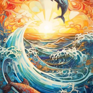 Dragonflycraft decoupage papier Dancing Dolphins
