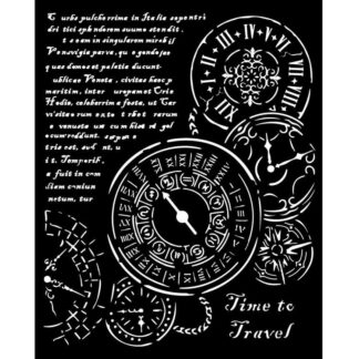 Stamperia Thick Stencil 20x25cm Time to Travel