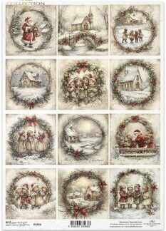 ITD Decoupage Rice paper kerst landschap R2666 - A4