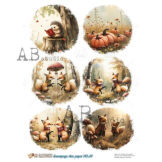 55 Cartoons herfst decoupage A4 rice paper No. 69