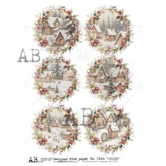 AB Studio A4 decoupage rice paper ID-7144 huisjes