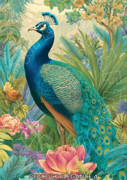Dragonflycraft decoupage papier Peacock Elegance 4