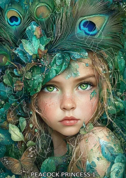 Dragonflycraft decoupage papier Peacock Princess 1