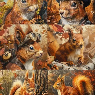 Dragonflycraft decoupage papier Squirrel Multi