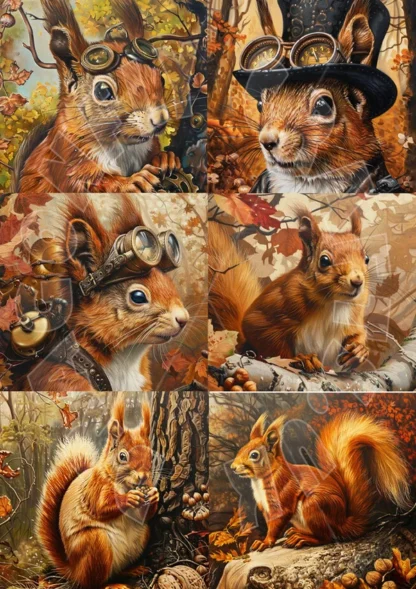 Dragonflycraft decoupage papier Squirrel Multi