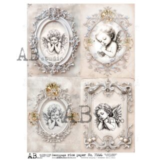 AB Studio engeltjes decoupage rice paper A4 ID-7166