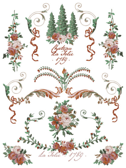 IOD  kerst Paint  Inlay La Folie  - 8 vellen limited edition - Afbeelding 4