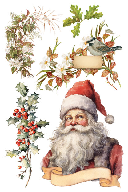 IOD kerst transfer Santa's Hollow ( 8 vellen) limited edition - Afbeelding 2