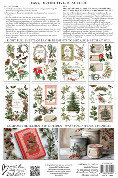 IOD kerst transfer blok Winter Botanist ( 8 vellen) limited edition - Afbeelding 12