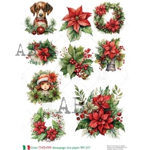 Carte Italiano kerst decoupage rice paper no.527