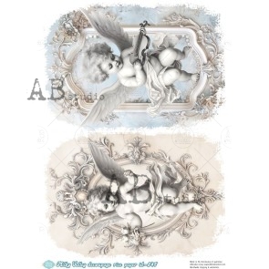 milky valley A4 engel decoupage rice paper ID-845