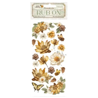 Stamperia Rub On Golden Harmony 10,16 x 21,6cm Flowers