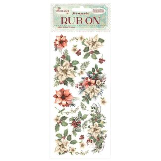 Stamperia The Nutcracker Rub On Poinsettia 10,16 x 21,6cm