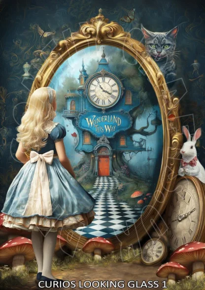 Dragonflycraft decoupage papier Curios looking glass 1