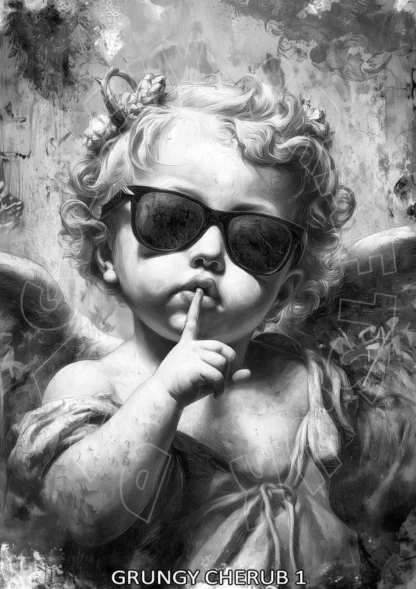Dragonflycraft decoupage papier Grungy Cherub 1