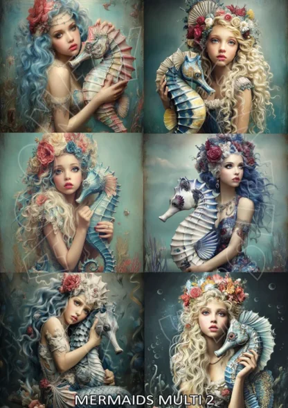 Dragonflycrafts Mermaids Pet Multi 2 Rice Paper