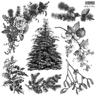 IOD Christmas stamp Holly & Pine - limited edition