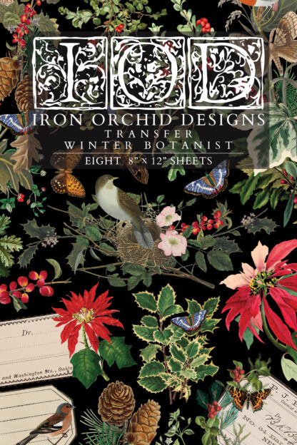 IOD kerst transfer blok Winter Botanist ( 8 vellen) limited edition