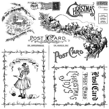 Iron Orchid Design stamp Christmas Post - limited edition