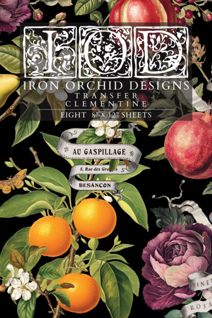 Iron orchid designs Christmas transfer Clementine( 8 vellen) limited edition