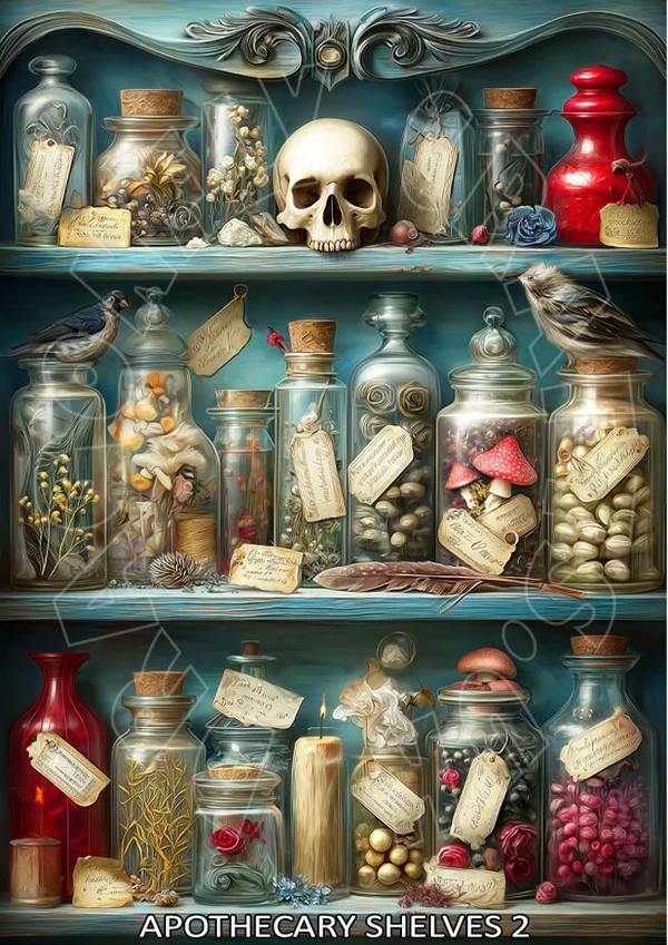 Dragonflycrafts decoupage papier Apothecary shelves 2 1 Dragonflycrafts decoupage papier Apothecary shelves 2
