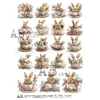 AB Studio konijntjes rice paper A4 ID-7590