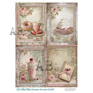 milky valley A4 vintage decoupage rice paper ID-971