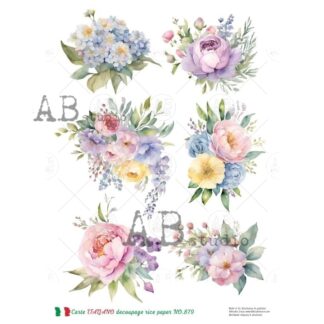 Carte Italiano bloem decoupage rice paper no.879