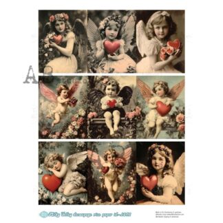 milky valley A4 engel decoupage rice paper ID-1051