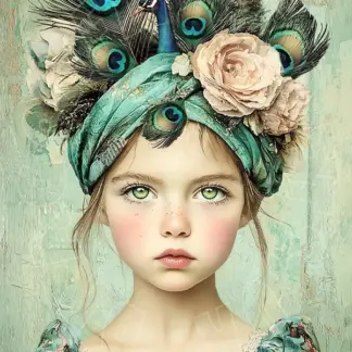 Dragonflycraft decoupage papier Peacock Princess 3