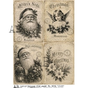ABstudio vintage kerst rice paper A4 ID-8006