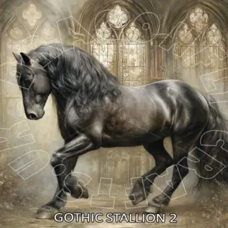 Dragonflycraft Rice paper Gothic Stallion 2