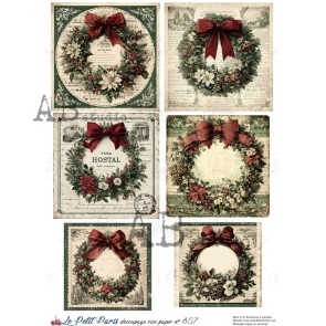 Le Petit Paris kerst decoupage Papier A4 no.857
