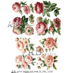 ABstudio bloemen rice paper A4 - 7884