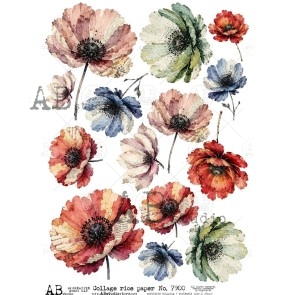 ABstudio bloemen rice paper A4 ID-7900