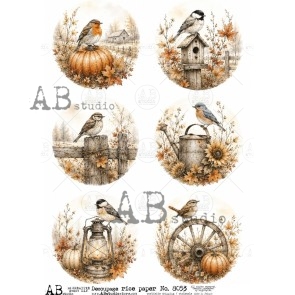ABstudio herfst Decoupage rice paper A4 ID-8053