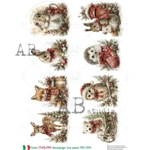 Carte Italiano kerst decoupage rice paper no.1094