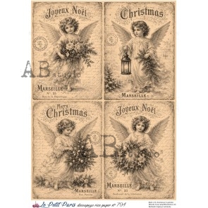 Le Petit Paris kerst decoupage A4 no. 794