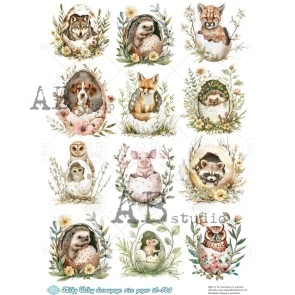 milky valley A4 dieren decoupage rice paper ID-508